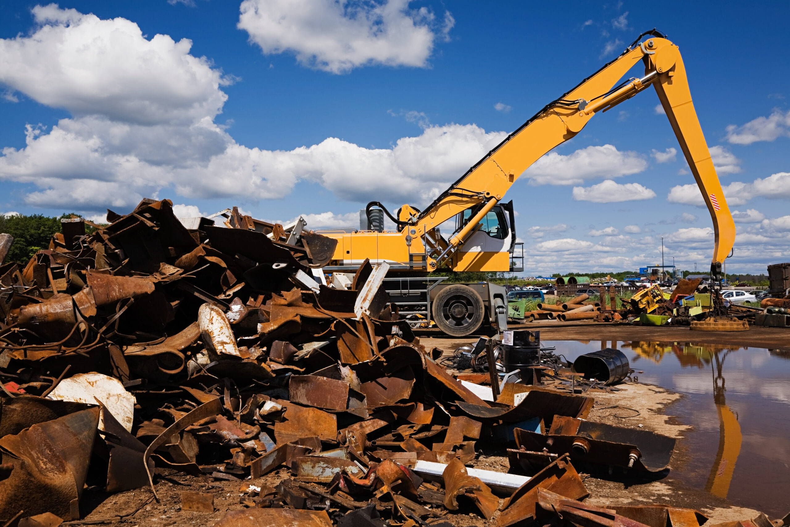 Metal and machine in scrap yard